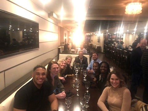 Students & faculty at dinner